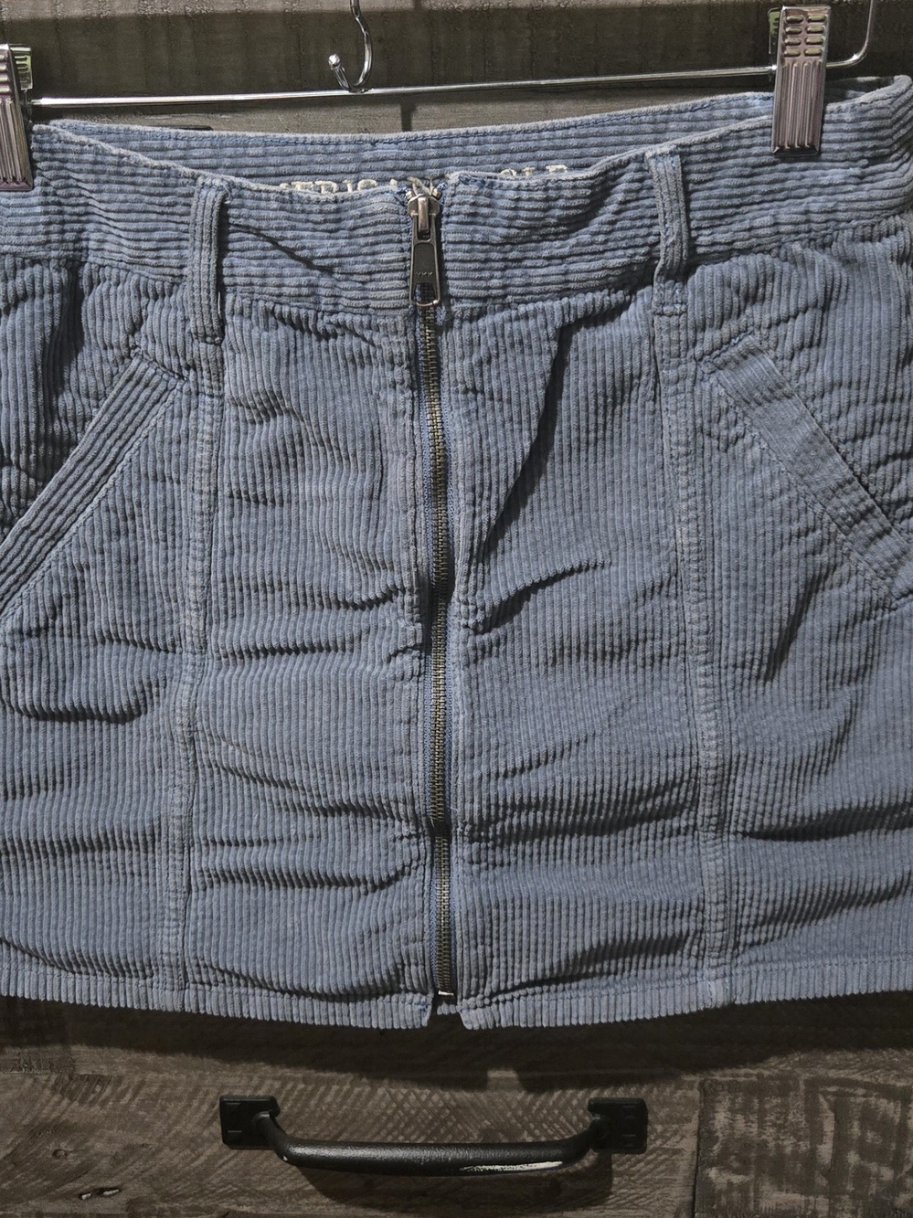 American Eagle Blue Corduroy Mini Skirt Size 6 Y2K Cargo Utility